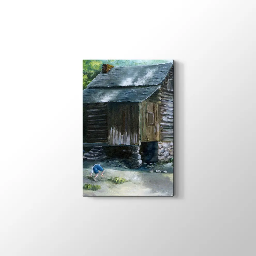 Eski Dağ Evi Kanvas Tablo