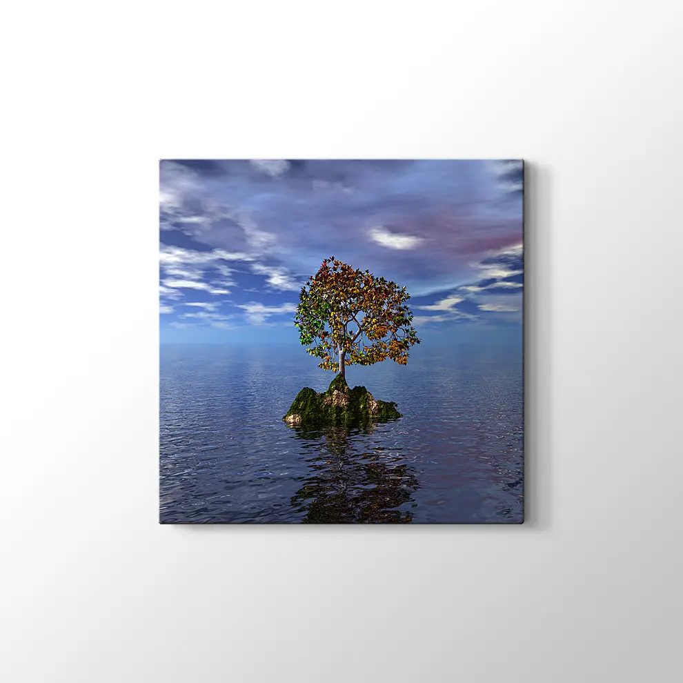 Denizdeki Ağaç Kanvas Tablo