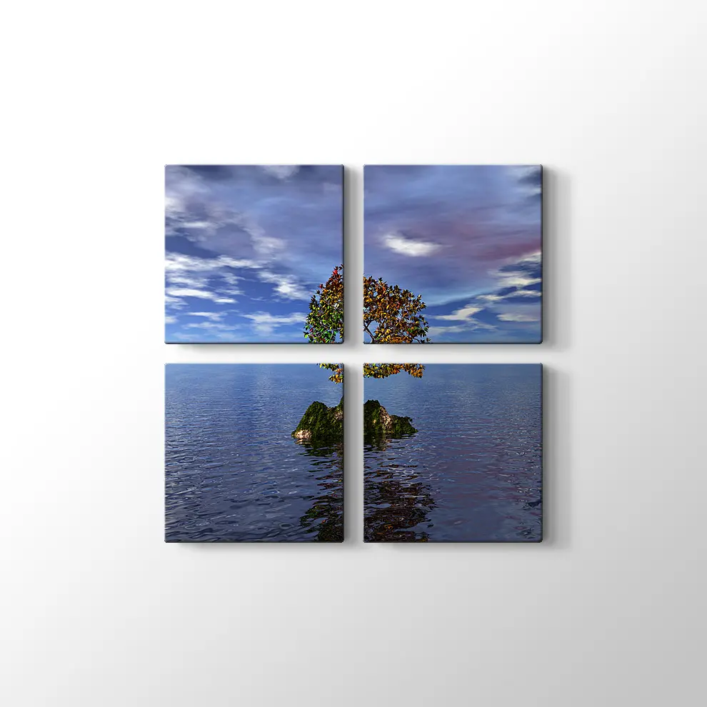 Denizdeki Ağaç Kanvas Tablo