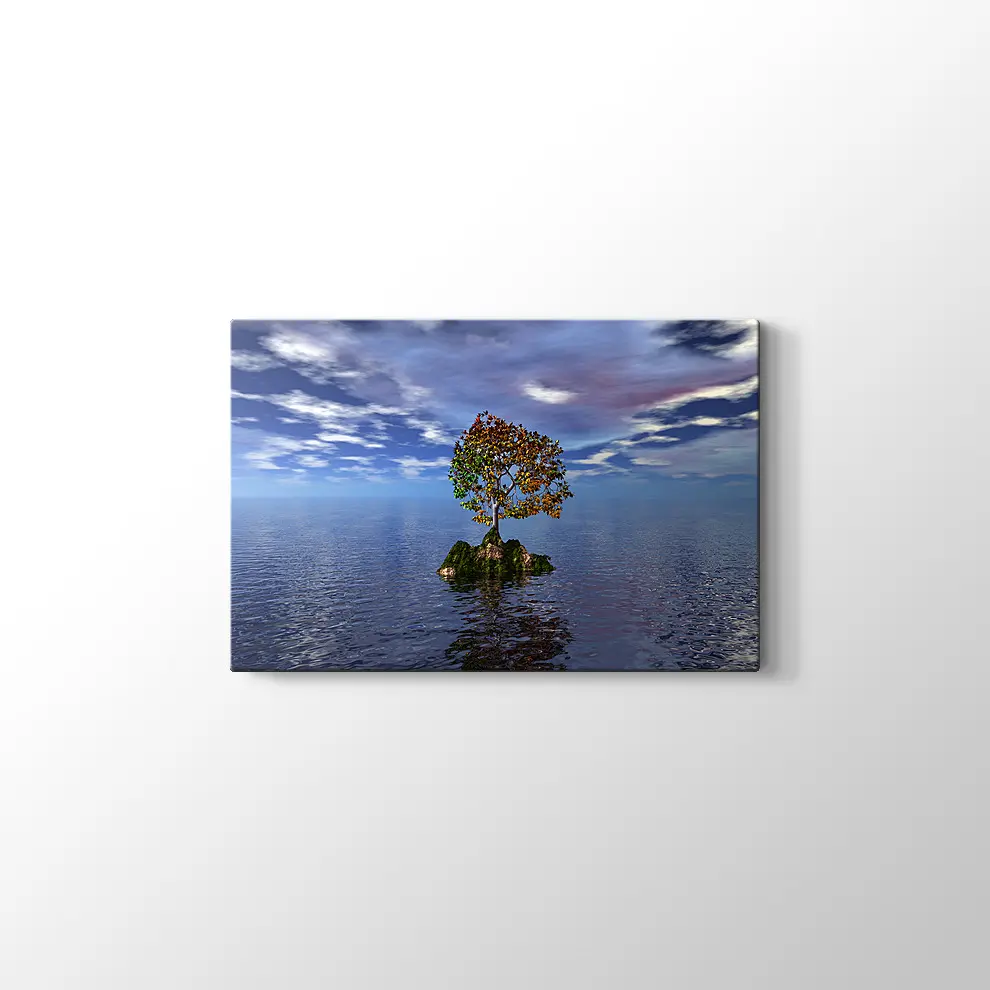 Denizdeki Ağaç Kanvas Tablo