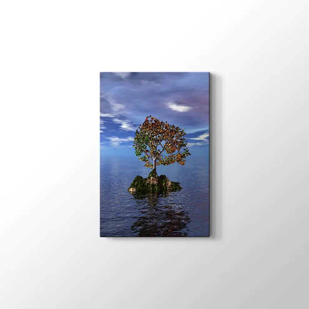 Denizdeki Ağaç Kanvas Tablo
