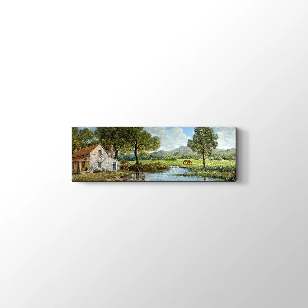 Göl Kıyısındaki Ev Kanvas Tablo