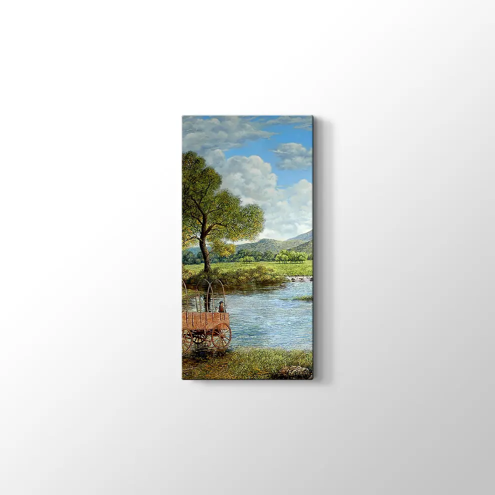 Göl Kıyısındaki Ev Kanvas Tablo