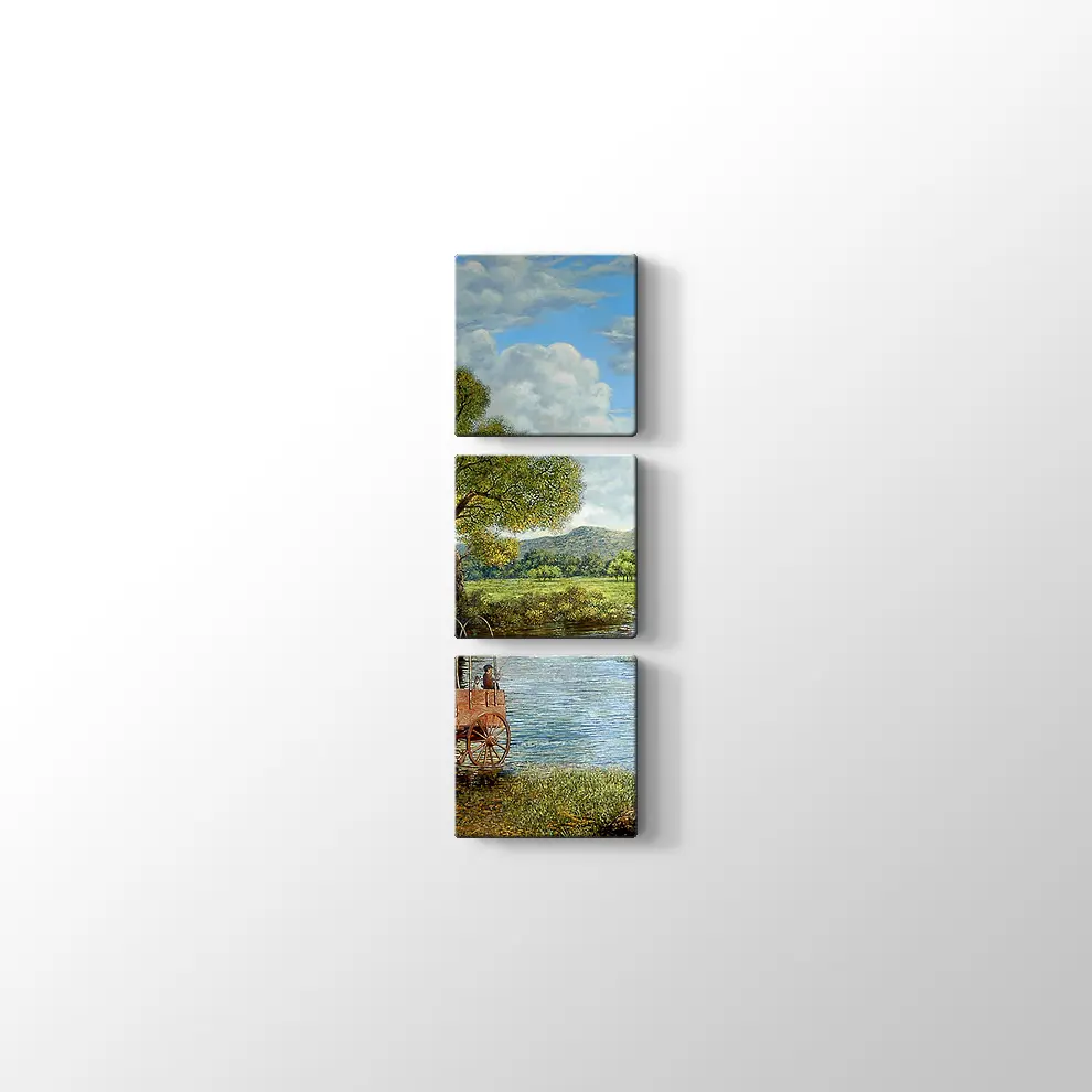 Göl Kıyısındaki Ev Kanvas Tablo