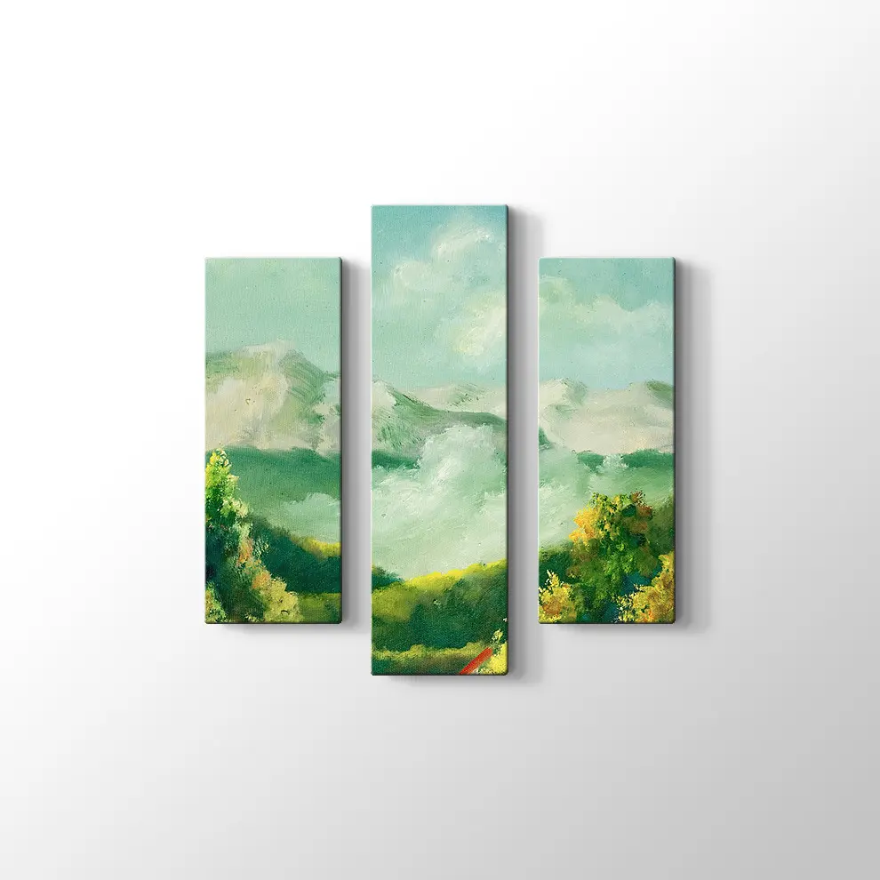 Dağdaki Ev Kanvas Tablo