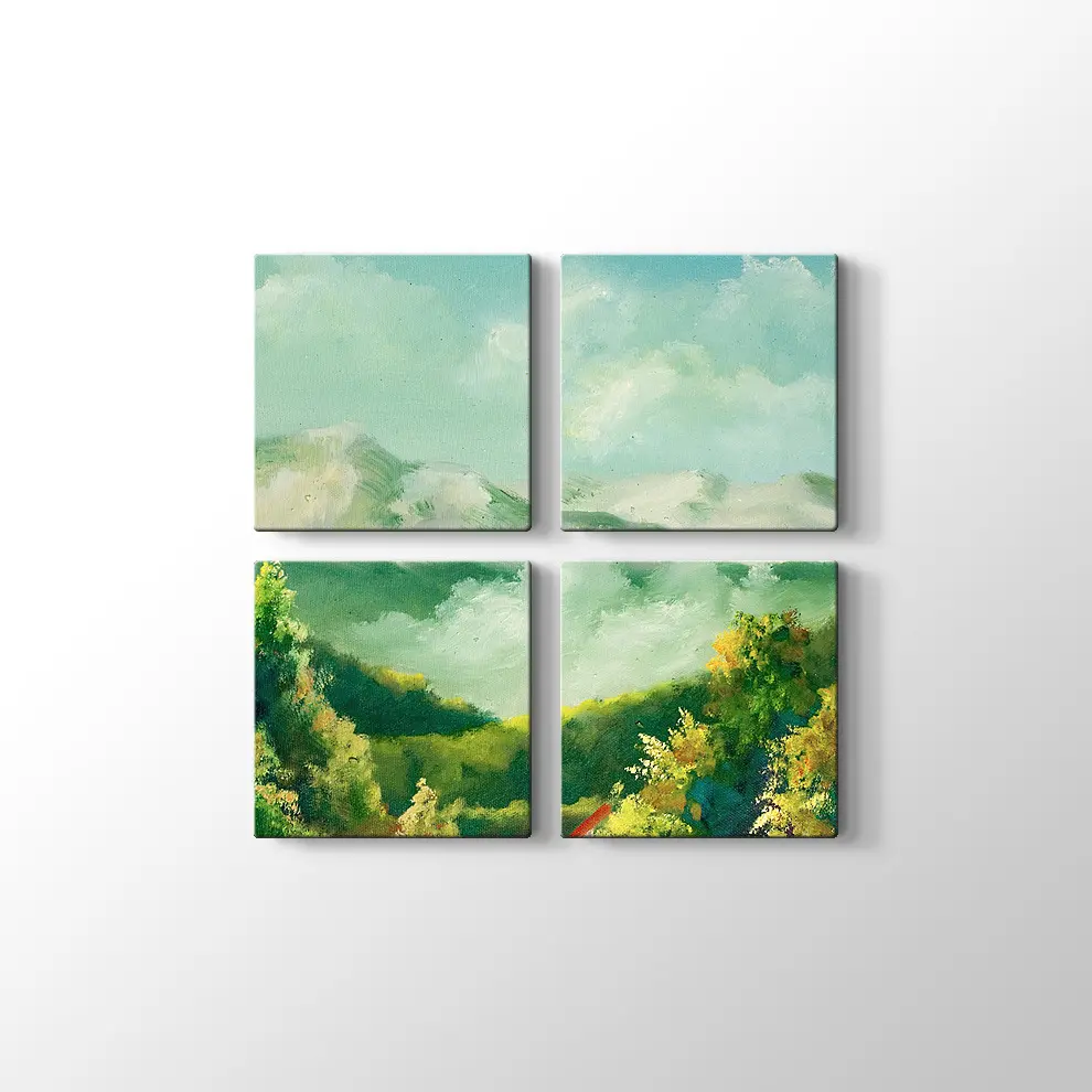 Dağdaki Ev Kanvas Tablo