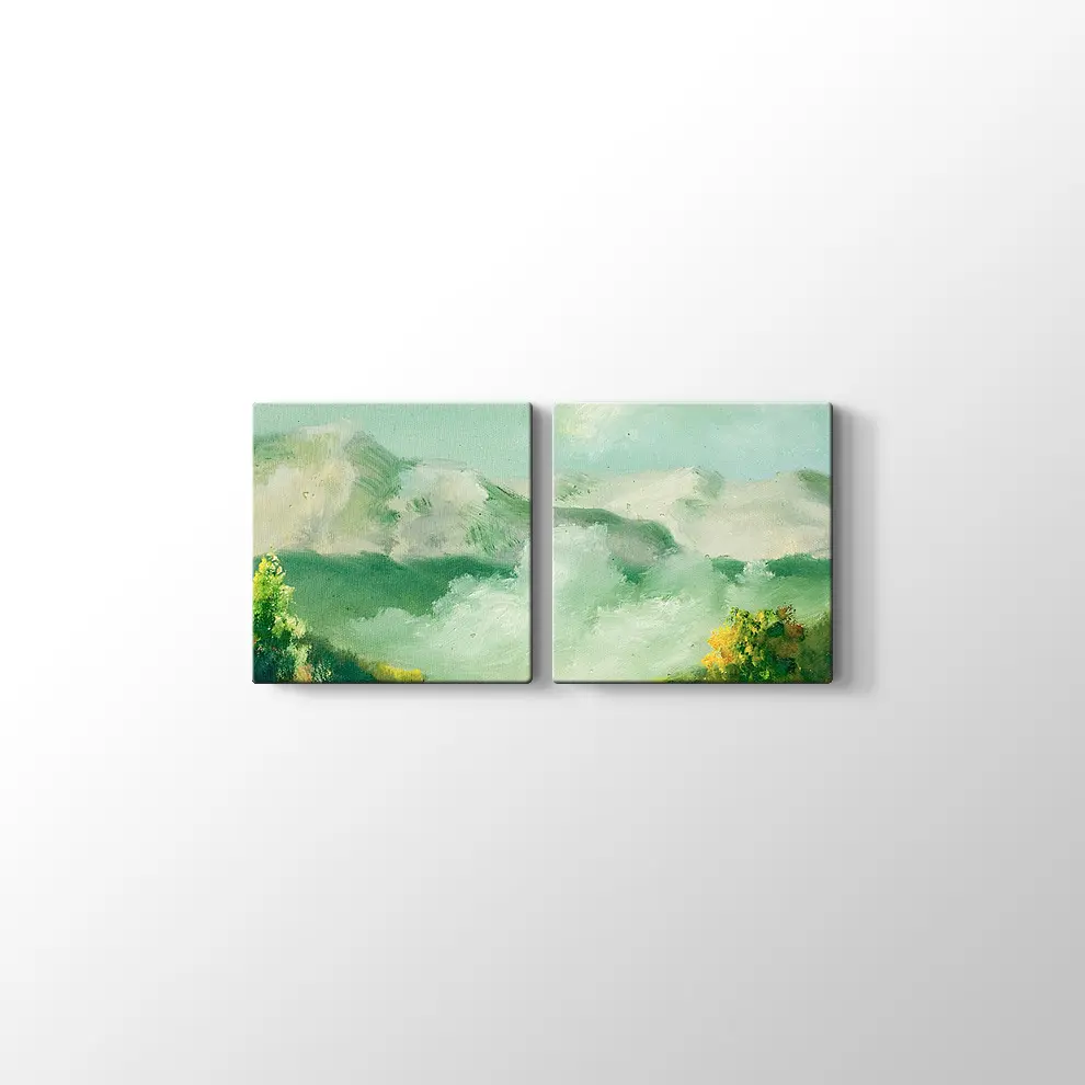 Dağdaki Ev Kanvas Tablo