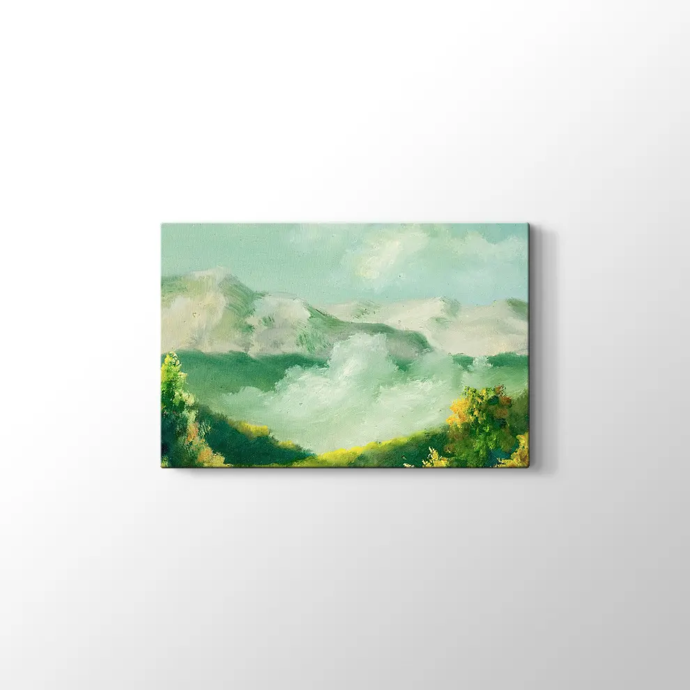 Dağdaki Ev Kanvas Tablo