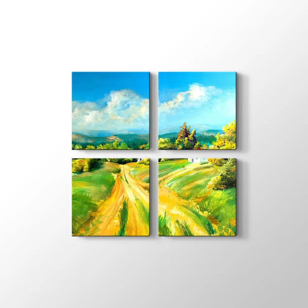 Manzaraların Yaz Sahnesi Kanvas Tablo