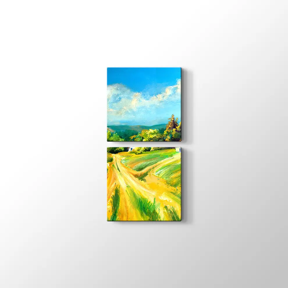 Manzaraların Yaz Sahnesi Kanvas Tablo