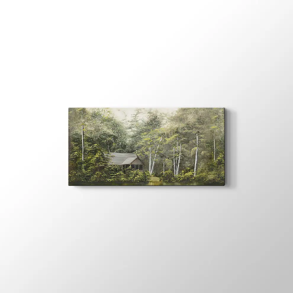 Göl Kıyısında Yaz Manzarası Kanvas Tablo