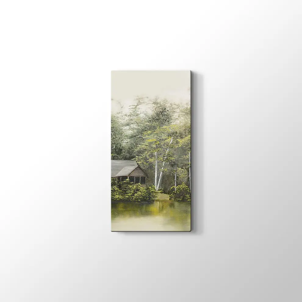 Göl Kıyısında Yaz Manzarası Kanvas Tablo