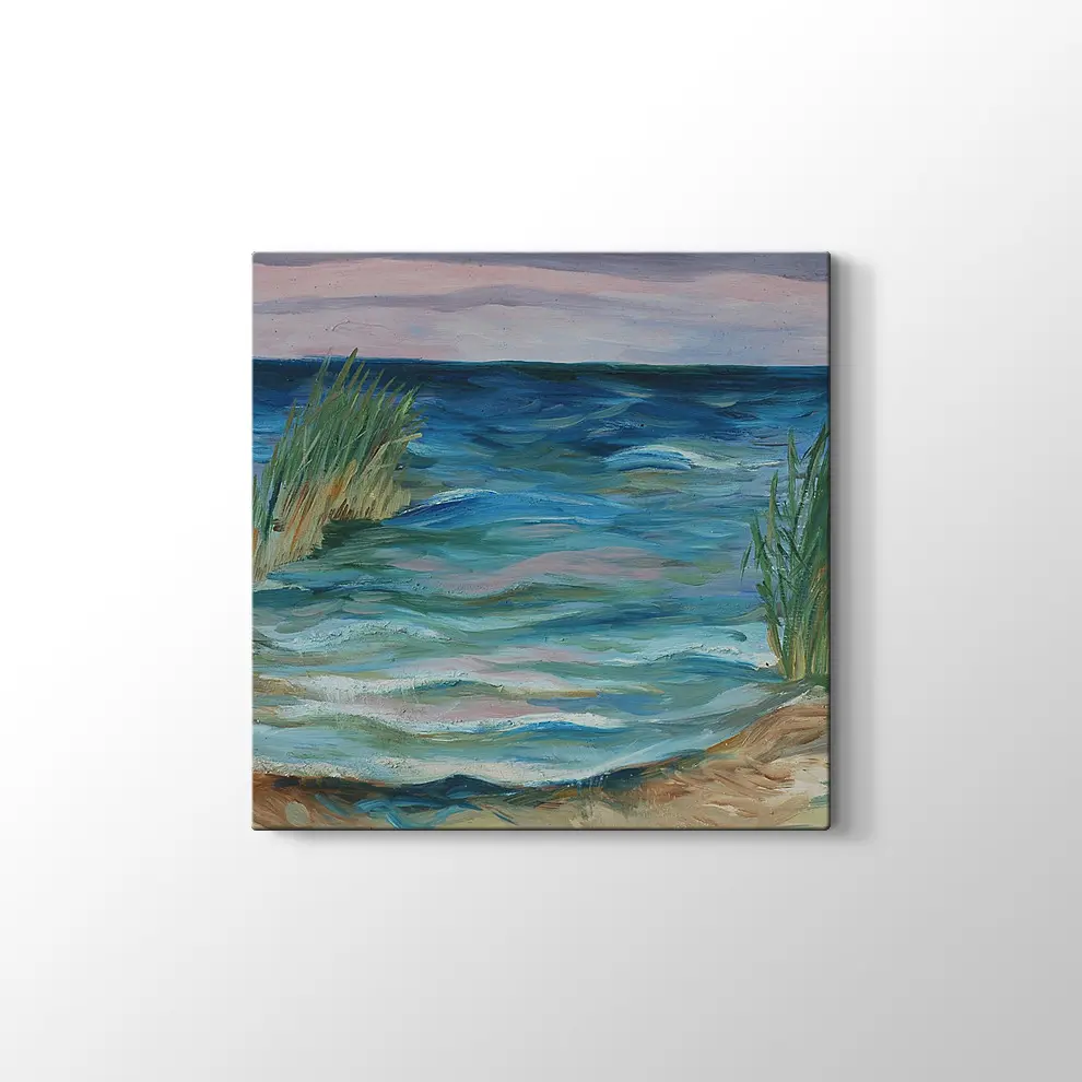 Deniz ve Sazlık Kanvas Tablo