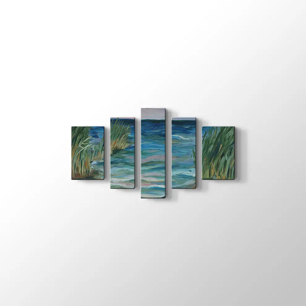 Deniz ve Sazlık Kanvas Tablo