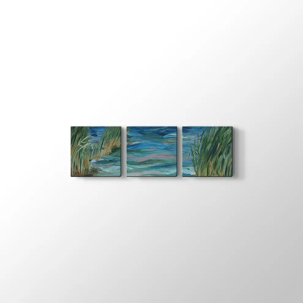 Deniz ve Sazlık Kanvas Tablo