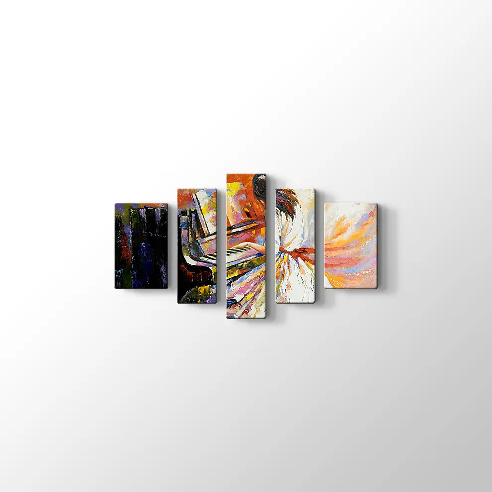 Piyano Çalan Kız Kanvas Tablo