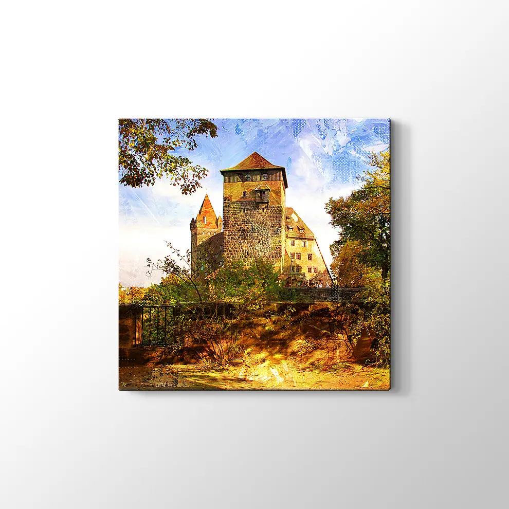 Almanya Ortaçağ Kalesi Kanvas Tablo