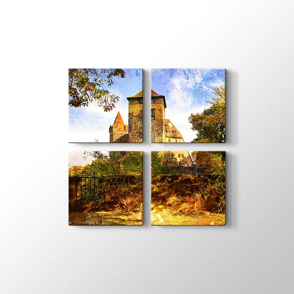 Almanya Ortaçağ Kalesi Kanvas Tablo