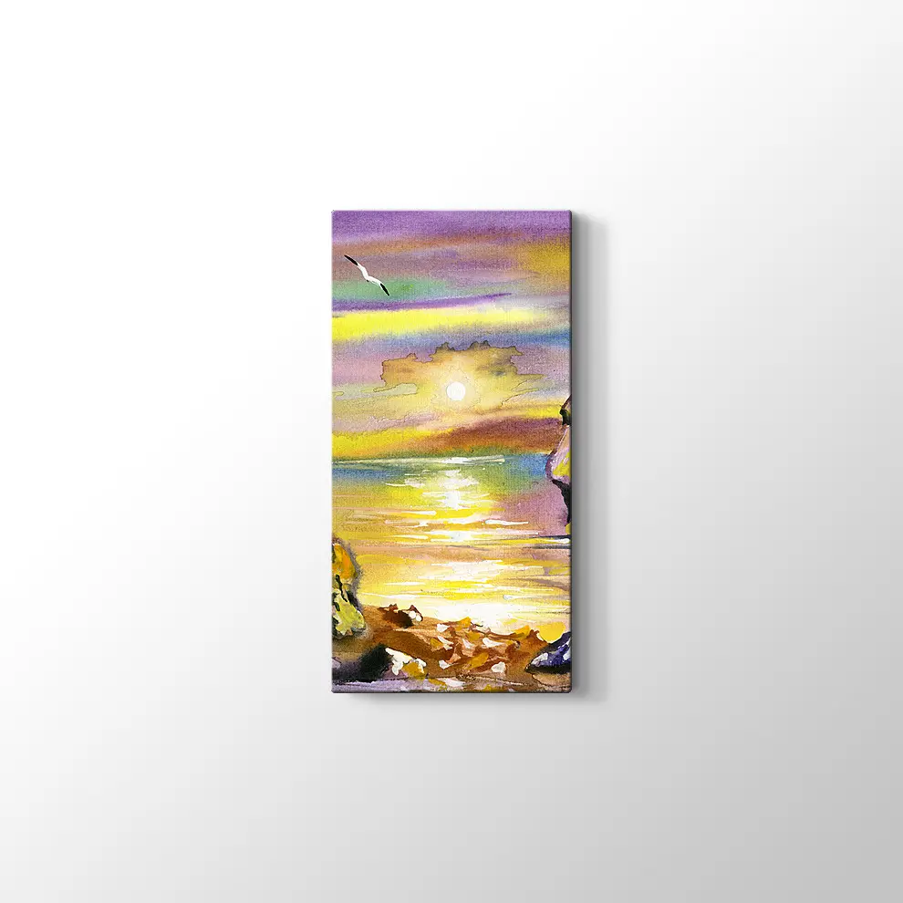 Yelkenli Tekne ve Deniz Manzarası Kanvas Tablo