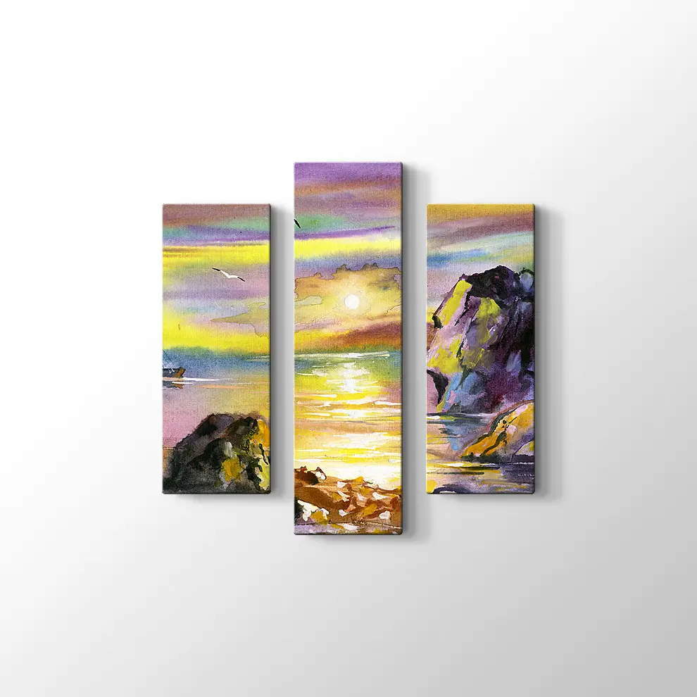 Yelkenli Tekne ve Deniz Manzarası Kanvas Tablo