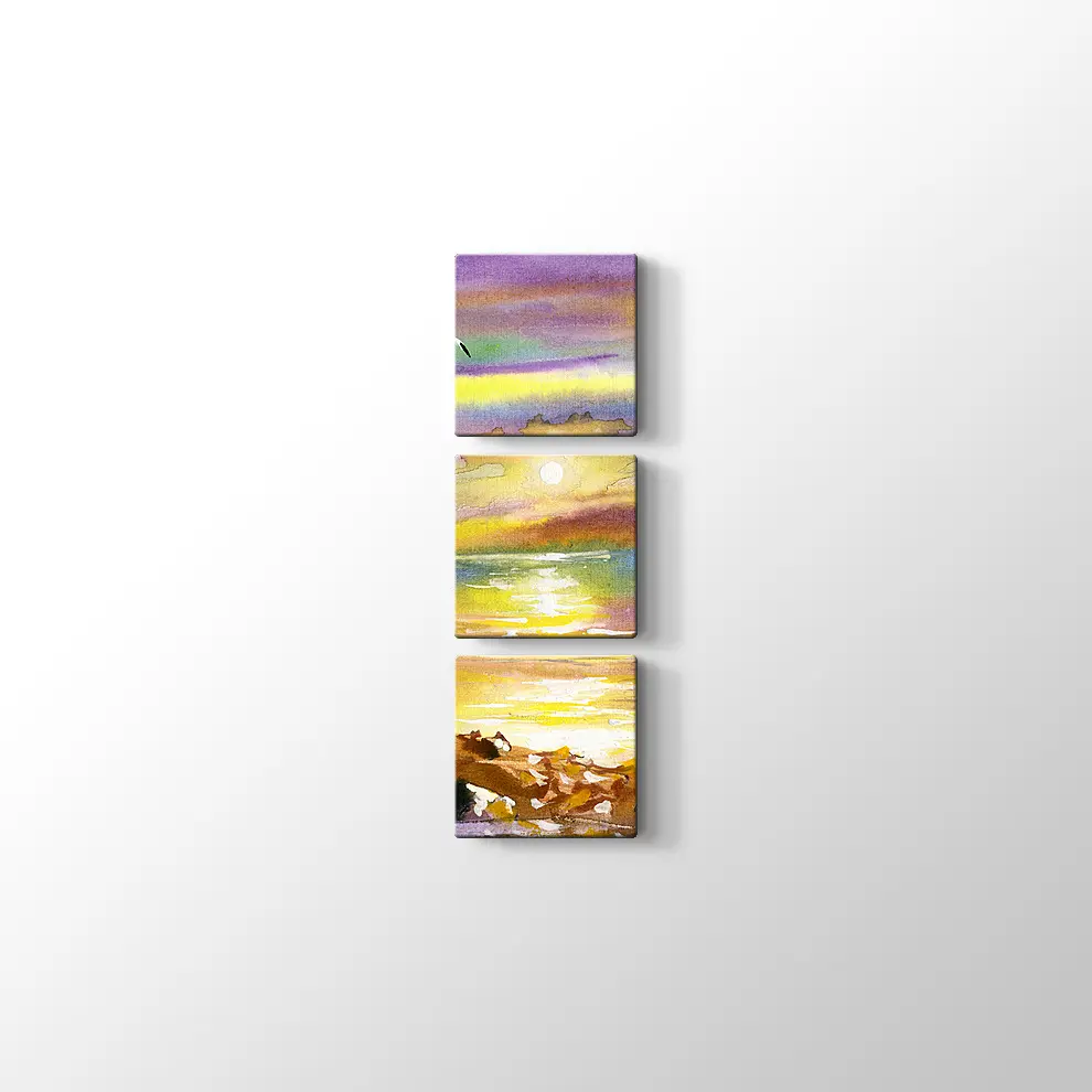 Yelkenli Tekne ve Deniz Manzarası Kanvas Tablo