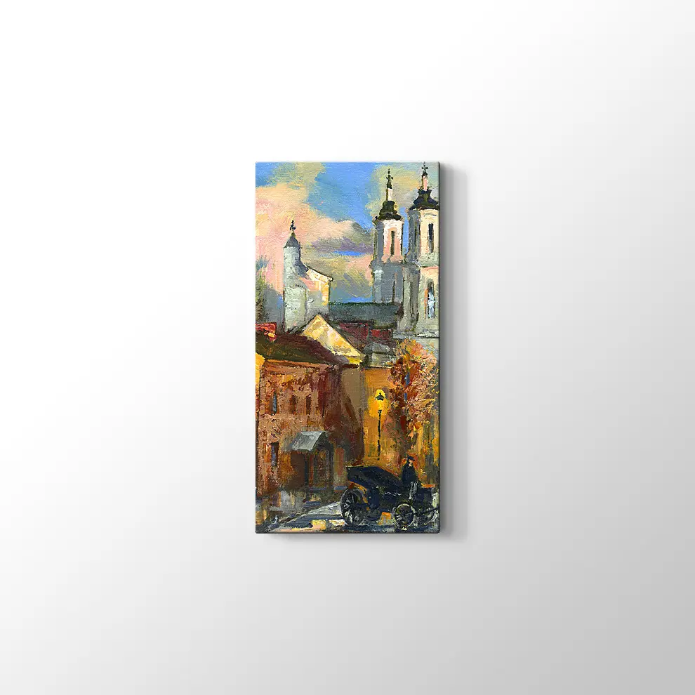 Antik Vitebsk'teki Eski Sokak Tablosu