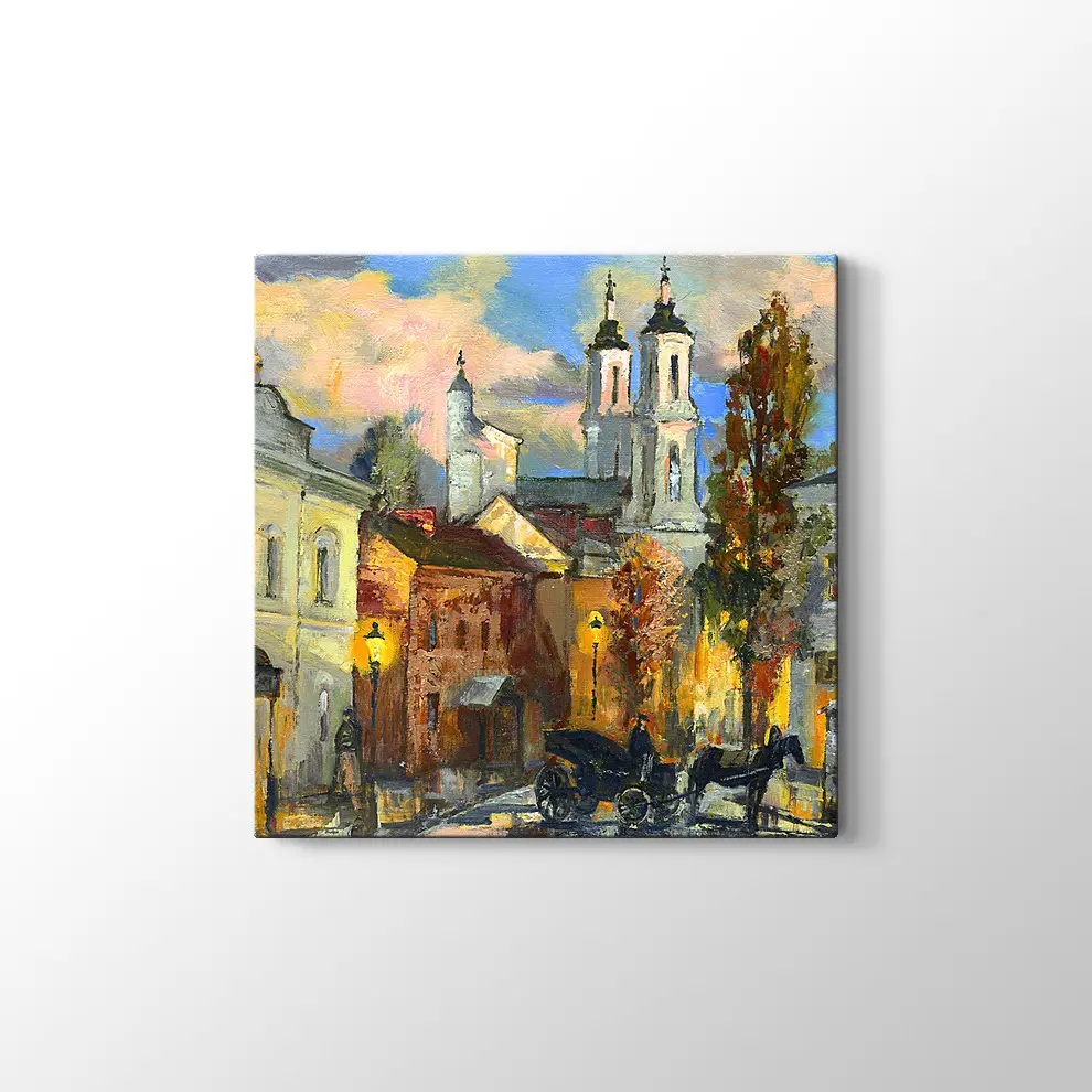 Antik Vitebsk'teki Eski Sokak Tablosu