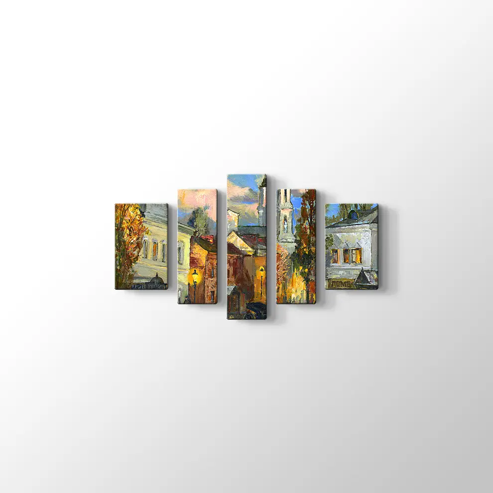 Antik Vitebsk'teki Eski Sokak Tablosu