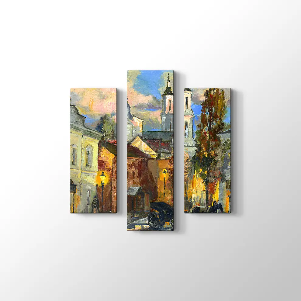 Antik Vitebsk'teki Eski Sokak Tablosu