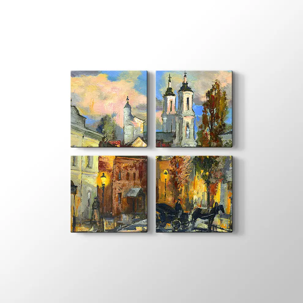 Antik Vitebsk'teki Eski Sokak Tablosu