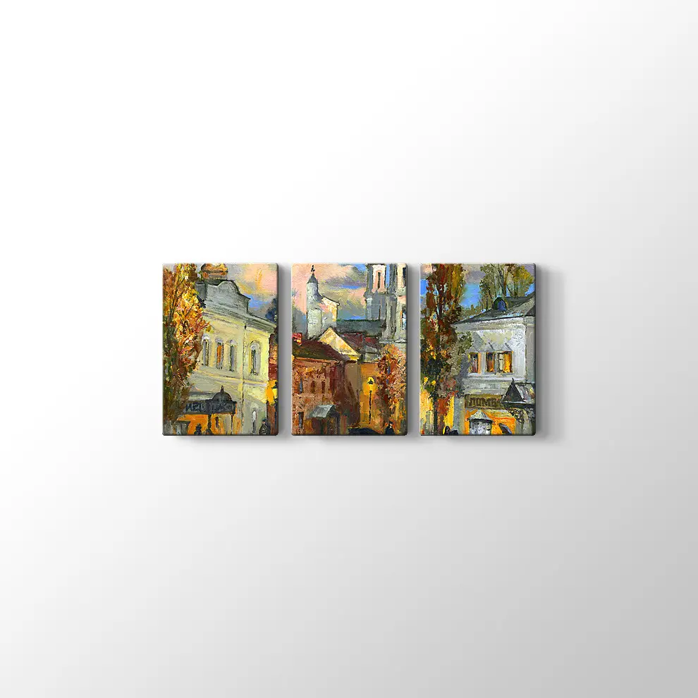 Antik Vitebsk'teki Eski Sokak Tablosu