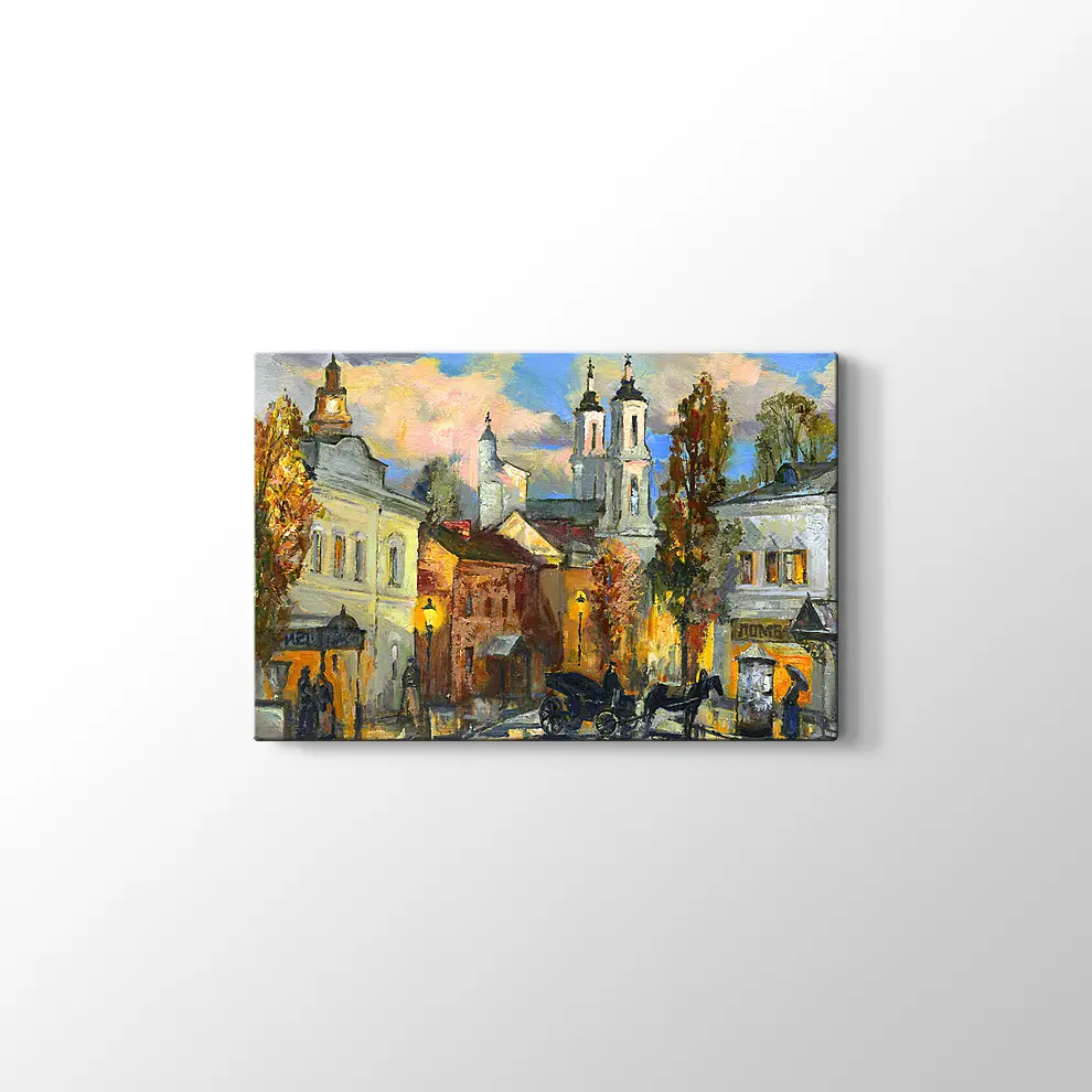 Antik Vitebsk'teki Eski Sokak Tablosu