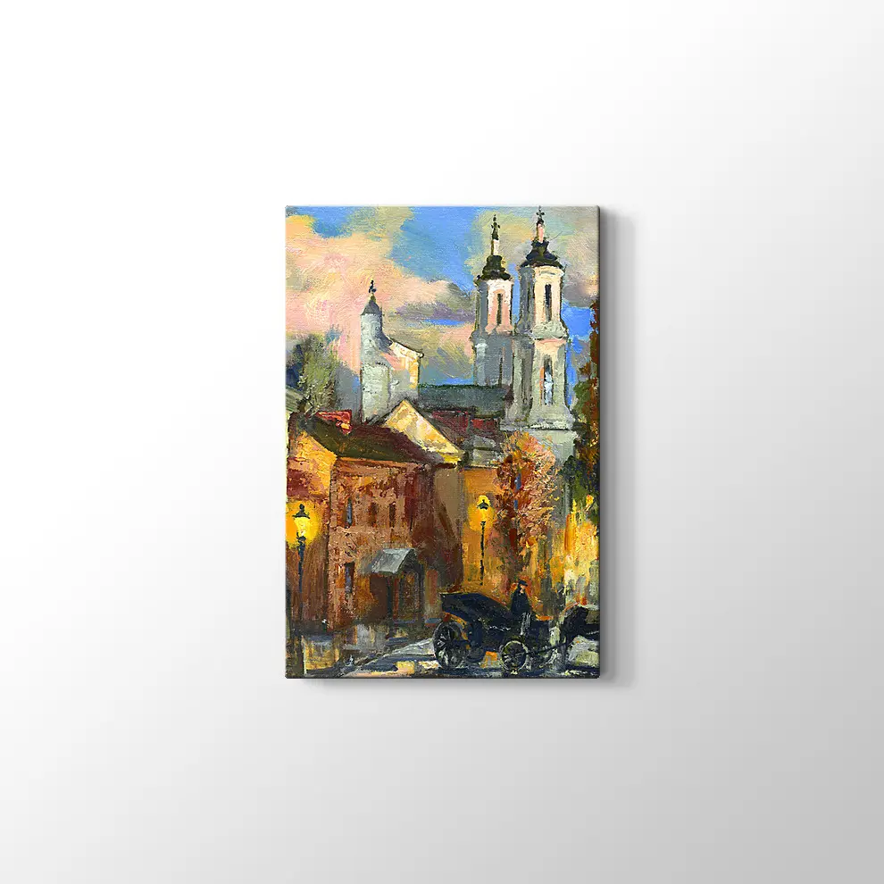 Antik Vitebsk'teki Eski Sokak Tablosu