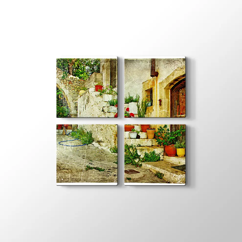 Yunan Köyleri Kanvas Tablo