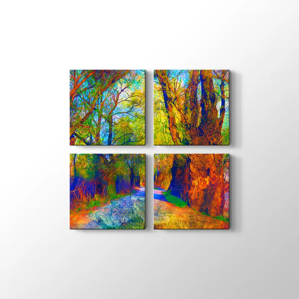 Orman ve Sonbahar Kanvas Tablo