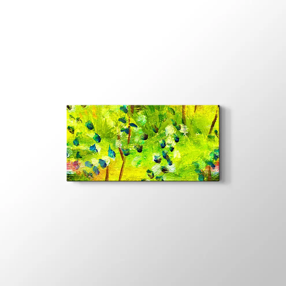 Makro Yeşil Yağlı Boya Kanvas Tablo