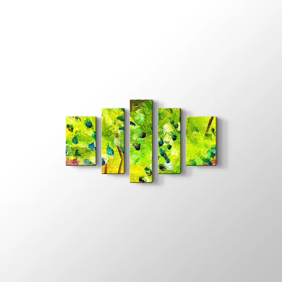 Makro Yeşil Yağlı Boya Kanvas Tablo