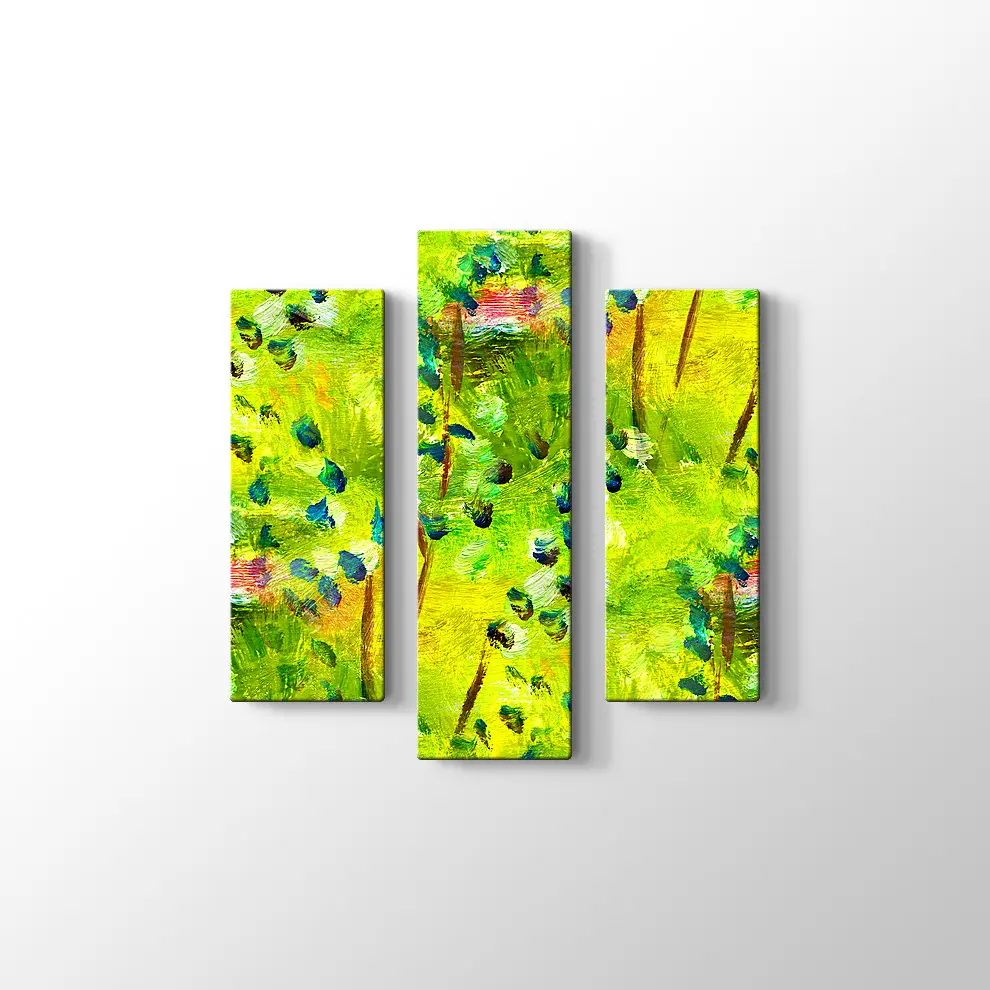 Makro Yeşil Yağlı Boya Kanvas Tablo