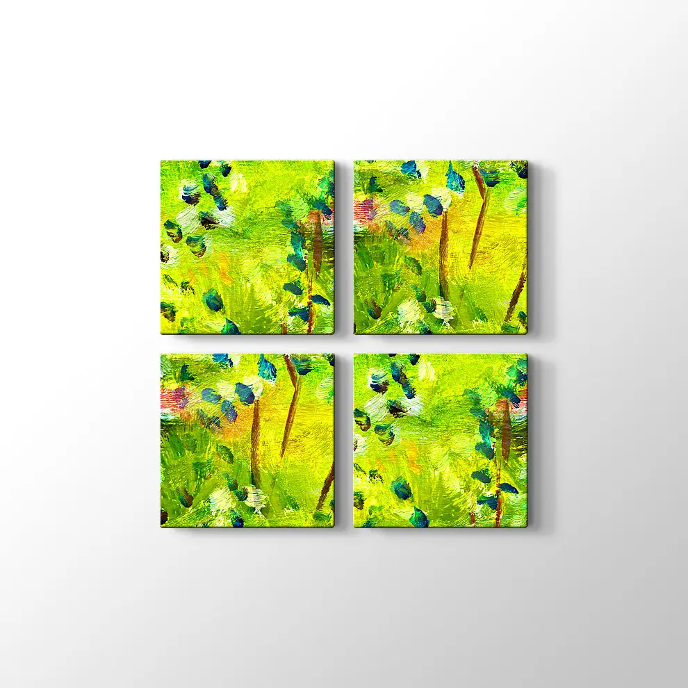 Makro Yeşil Yağlı Boya Kanvas Tablo