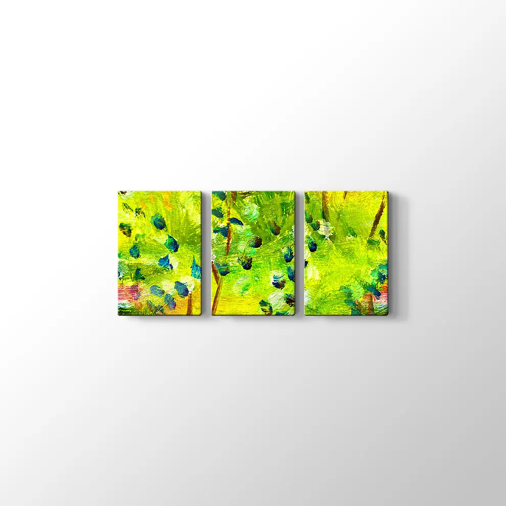 Makro Yeşil Yağlı Boya Kanvas Tablo