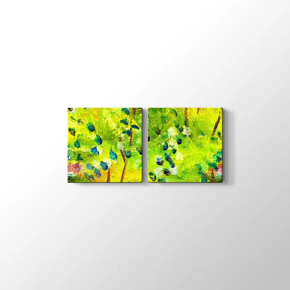 Makro Yeşil Yağlı Boya Kanvas Tablo