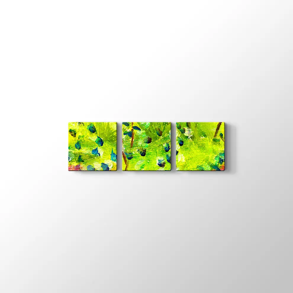 Makro Yeşil Yağlı Boya Kanvas Tablo
