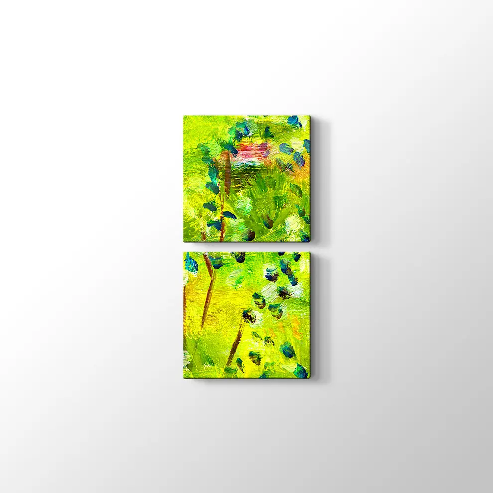 Makro Yeşil Yağlı Boya Kanvas Tablo