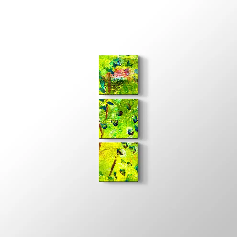 Makro Yeşil Yağlı Boya Kanvas Tablo