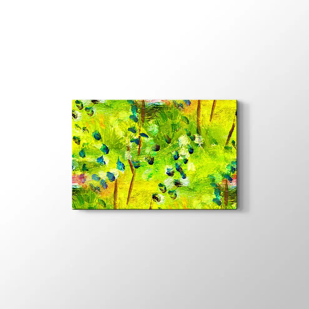 Makro Yeşil Yağlı Boya Kanvas Tablo