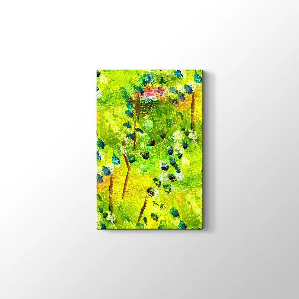 Makro Yeşil Yağlı Boya Kanvas Tablo