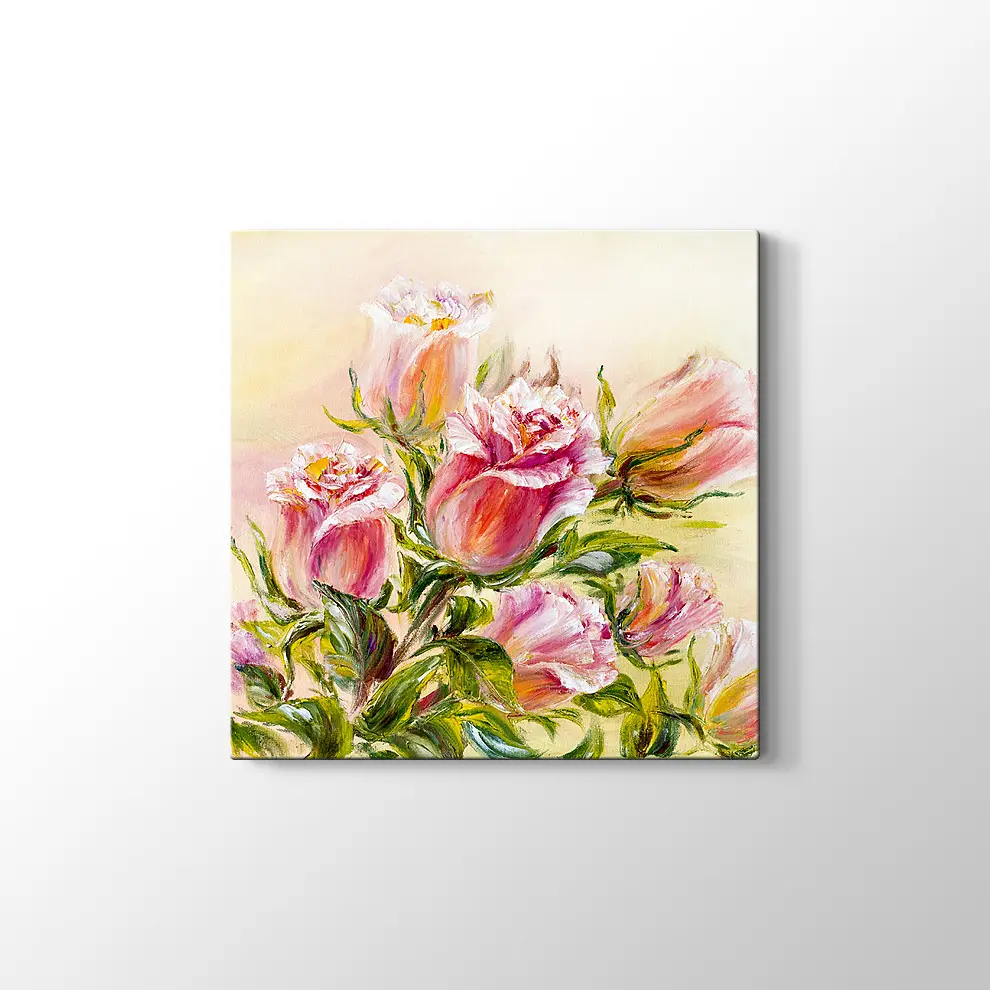 Yağlıboya Gül Kanvas Tablo