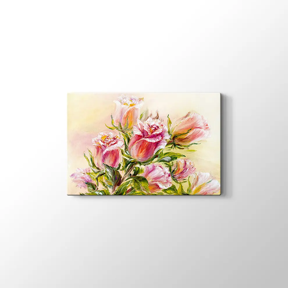 Yağlıboya Gül Kanvas Tablo