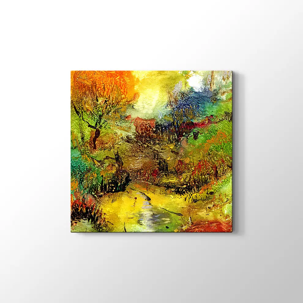 Ormanda Sonbahar Kanvas Tablo