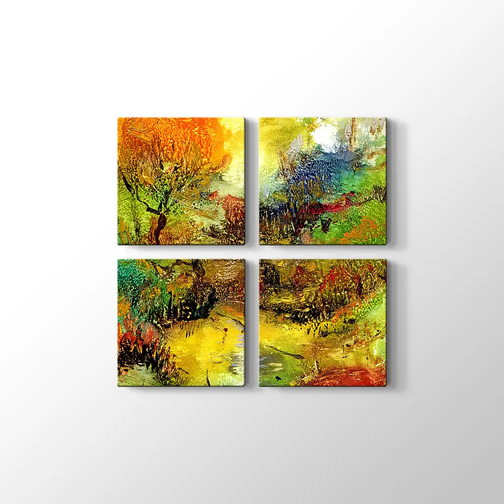 Ormanda Sonbahar Kanvas Tablo